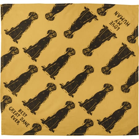 Great Dane/Love My Human Large Pet Bandana - Cotton