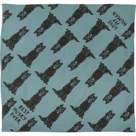 Husky/Love My Human Large Pet Bandana - Cotton