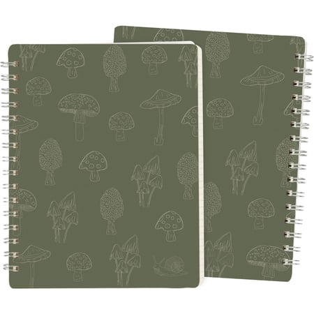 Mushrooms Spiral Notebook - Paper, Metal