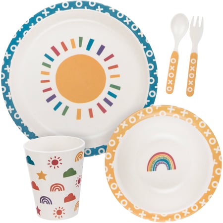 Sunshine And Rainbows Meal Set - Melamine, Bamboo Fiber