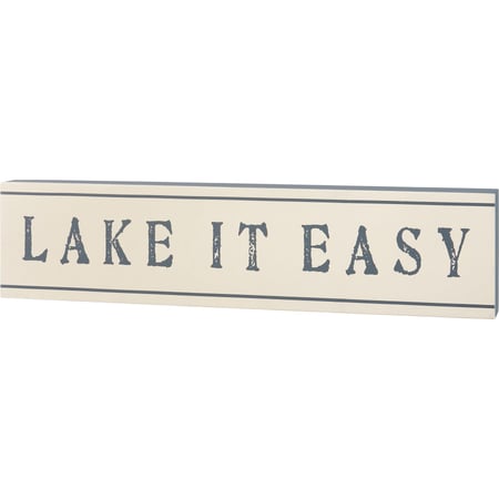 Lake It Easy Box Sign - Wood