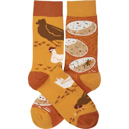 Chicken And Egg Socks - Cotton, Nylon, Spandex