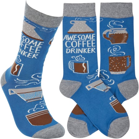 Awesome Coffee Drinker Socks - Cotton, Nylon, Spandex