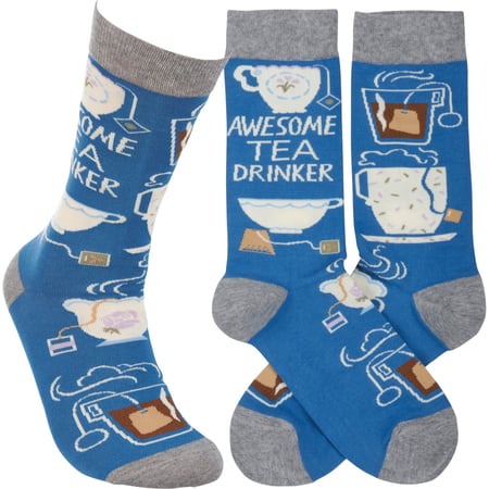 Awesome Tea Drinker Socks - Cotton, Nylon, Spandex