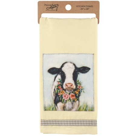 Floral Calf Kitchen Towel - Cotton, Ribbon