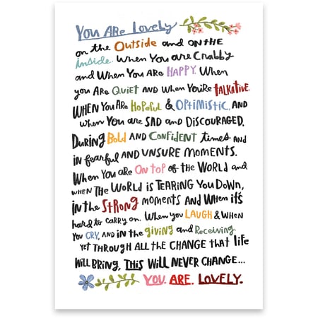 You Are Lovely Greeting Card - Paper