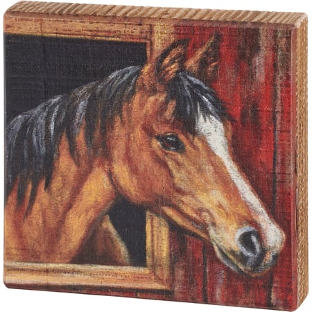 Buckskin Horse Block Sign - Wood