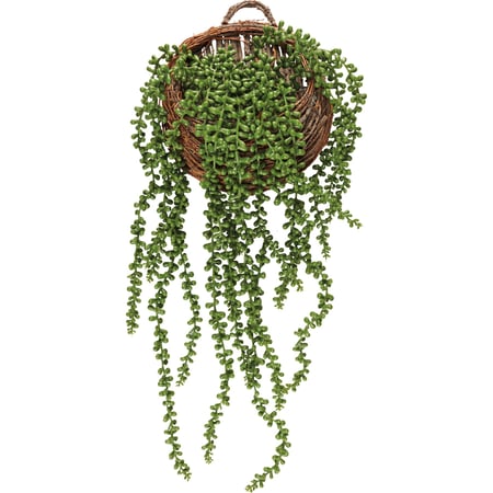 Pearls Wall Basket - Wood, Plastic, Wire