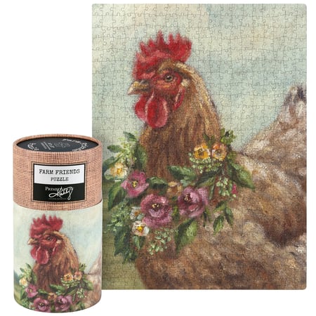 Floral Chicken Puzzle - Paper