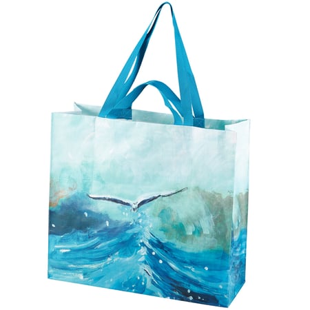 Ocean Wave Shopping Tote - Post-Consumer Material, Nylon