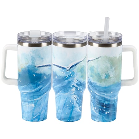 Ocean Wave Travel Mug - Stainless Steel, Plastic