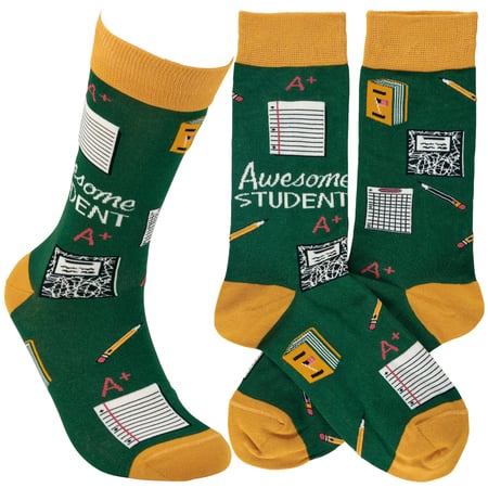 Awesome Student Socks - Cotton, Nylon, Spandex
