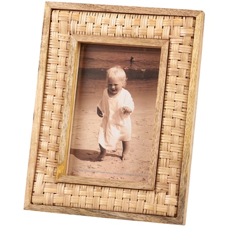Basket Weave Photo Frame - Wood, Bamboo, Glass