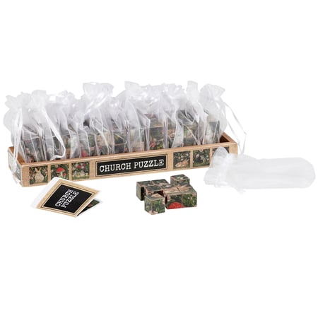 Woodland Spring Church Puzzle - Wood, Paper, Fabric, Metal, Ribbon