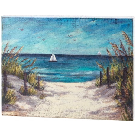 Beach Path Box Sign - Wood