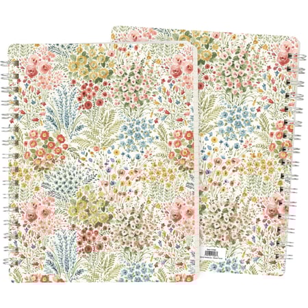 Mixed Floral Spiral Notebook - Paper, Metal