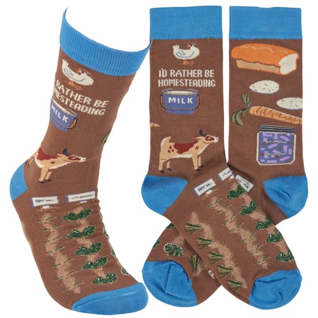 Rather Be Homesteading Socks - Cotton, Nylon, Spandex