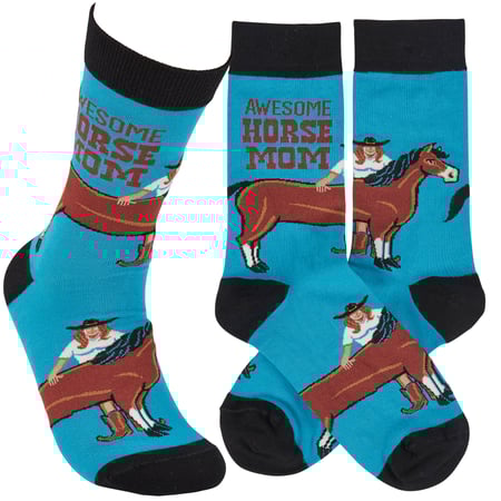 Awesome Horse Mom Socks - Cotton, Nylon, Spandex