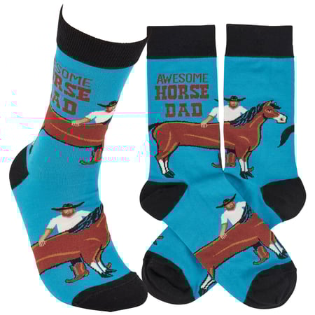Awesome Horse Dad Socks - Cotton, Nylon, Spandex