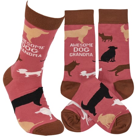 Awesome Dog Grandma Socks - Cotton, Nylon, Spandex