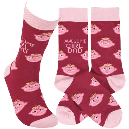 Awesome Girl Dad Socks - Cotton, Nylon, Spandex