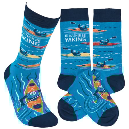 Rather Be Yaking Socks - Cotton, Nylon, Spandex