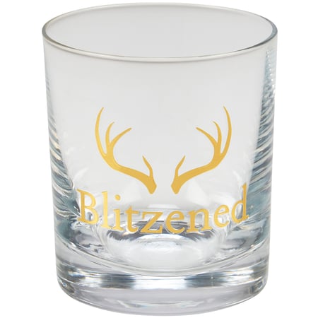 Blitzened Rocks Glass - Glass