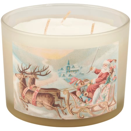 Santa Sleigh Candle - Soy Wax, Glass, Cotton