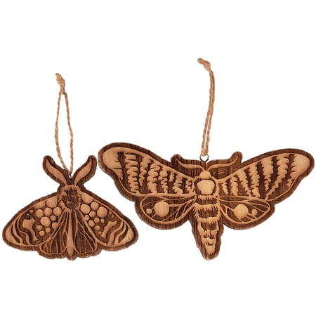 Moths Ornament Set - Wood