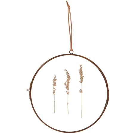 Dried Flora Wall Decor - Glass, Metal, Natural Foliage