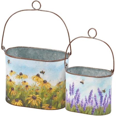 Lavender Bucket Set - Metal, Paper