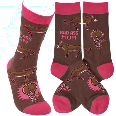 Bad Ass Mom Socks - Cotton, Nylon, Spandex