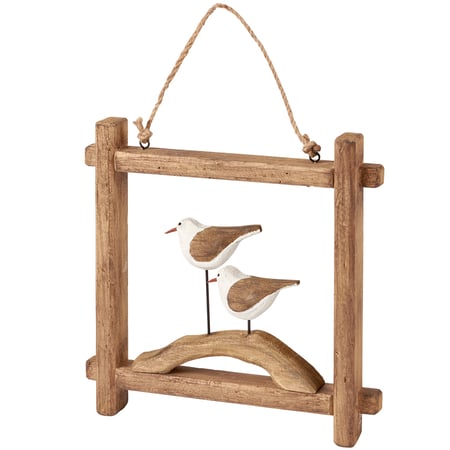 Shorebirds Hanging Decor - Wood, Metal, Jute