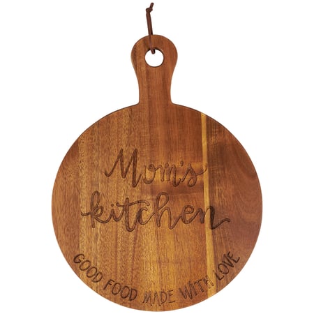 Mom's Kitchen Cutting Board - Wood, Leather
