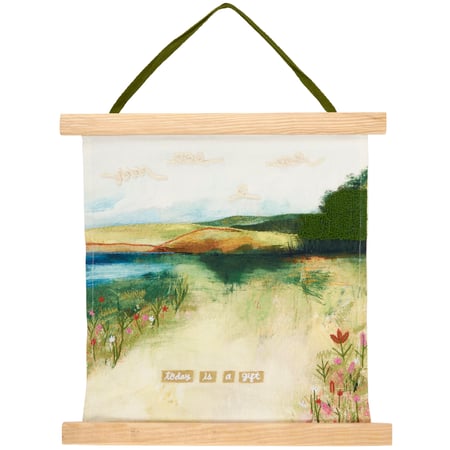 Today Is A Gift Wall Decor - Wood, Canvas, Cotton