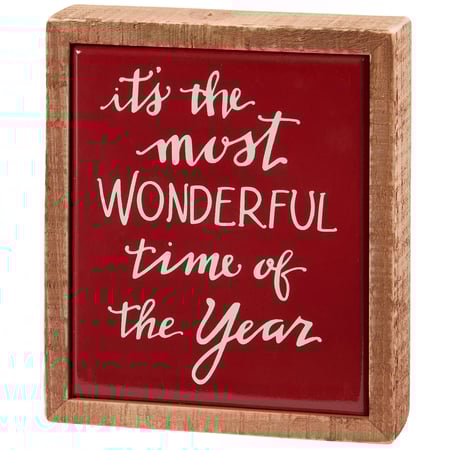 Most Wonderful Time Box Sign Mini - Wood