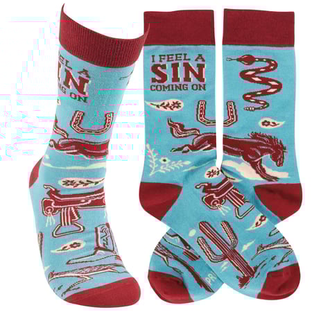 I Feel A Sin Coming On Socks - Cotton, Nylon, Spandex
