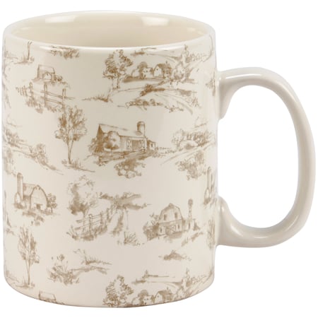 Farmhouse Toile Mug - Stoneware