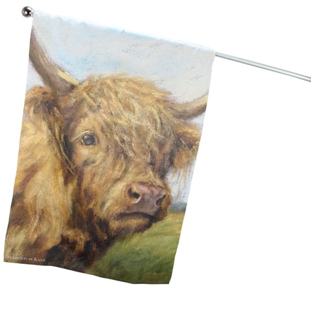 Highland Cow House Flag - Polyester