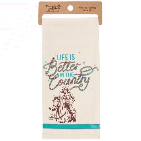 Better In The Country Kitchen Towel - Cotton, Velvet