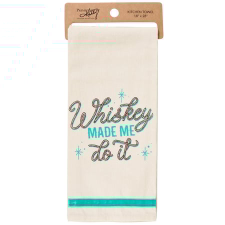 Whiskey Made Me Kitchen Towel - Cotton, Velvet