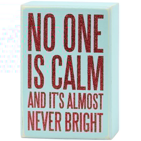 Almost Never Bright Box Sign - Wood, Glitter