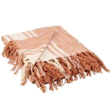 Striped Rust Throw - Cotton