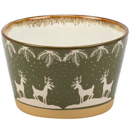 White Deer Bowl - Ceramic