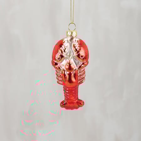 Glass Lobster Ornament - Glass, Metal, Glitter