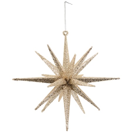 Starburst Ornament Lg - Plastic, Glitter