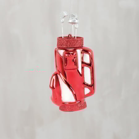 Golf Bag Glass Ornament - Glass, Metal, Glitter