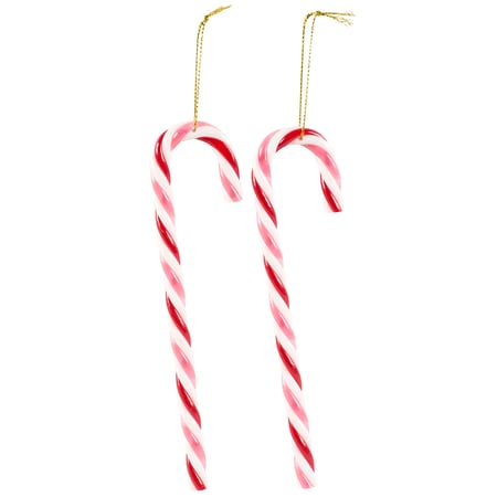 Pink Candy Cane Ornament Set - Plastic