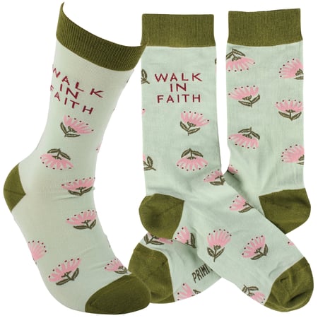 Walk In Faith Socks - Cotton, Nylon, Spandex