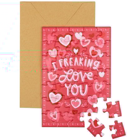 I Freaking Love You Puzzle Card - Paper